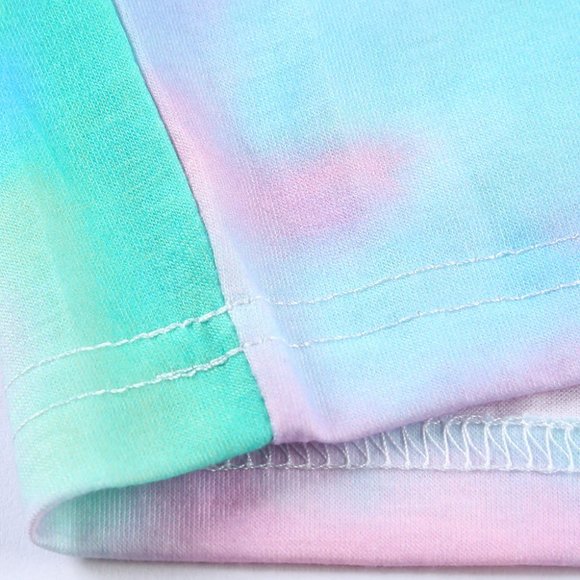 Boutique! Multicolor Tie-dye Pocketed T-shirt Dress with Belt - Picture 7 of 8